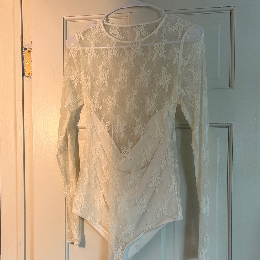 Abercrombie & Fitch Cream Lace Bodysuit